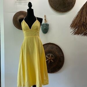 Lulus size small sleeveless backless yellow dress